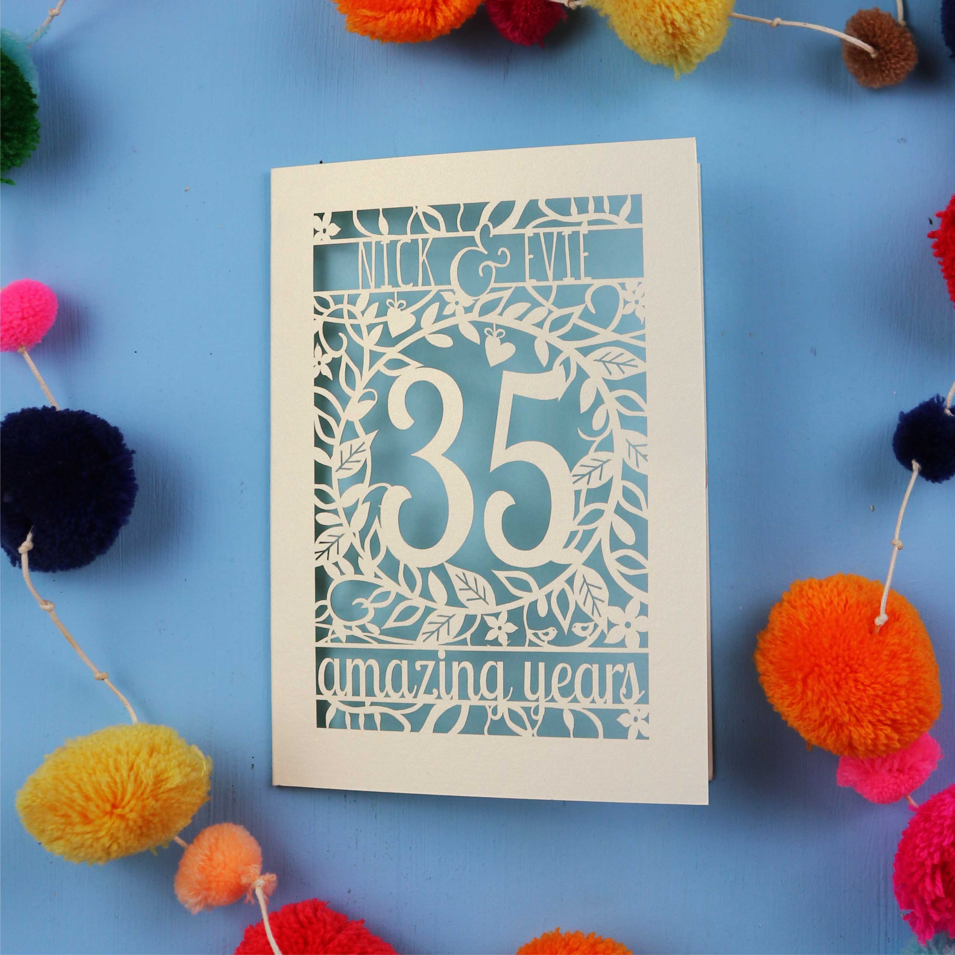 Personalised Flower Anniversary Card