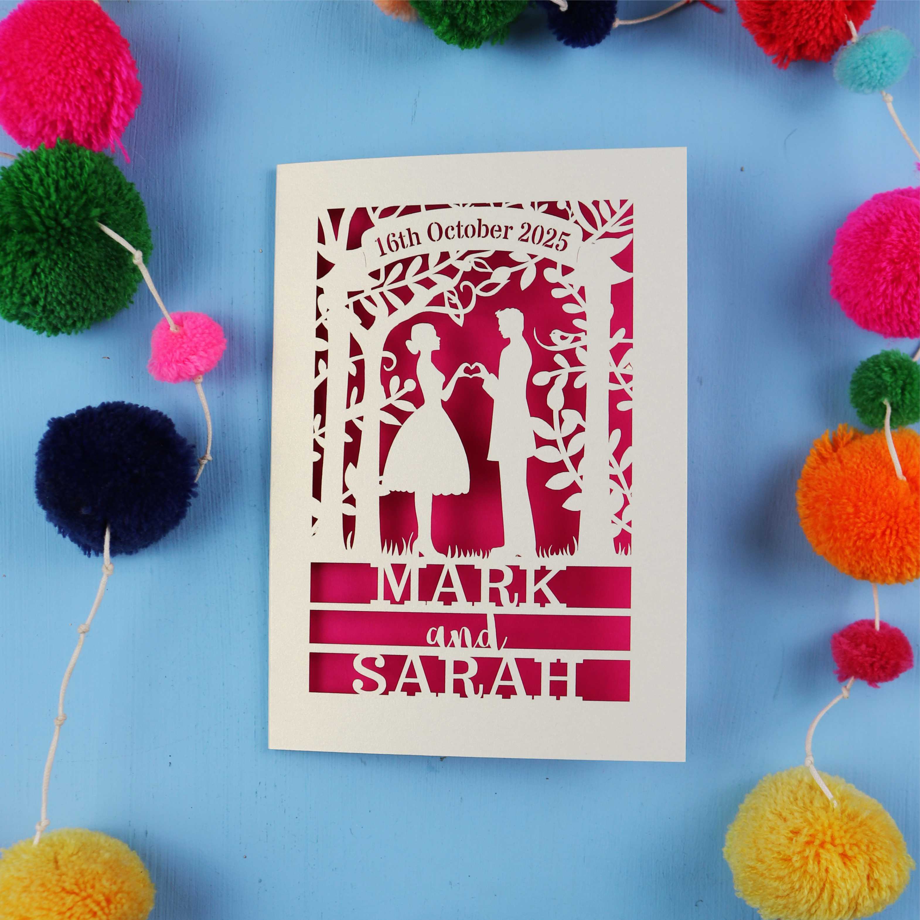 Personalised Couple Wedding Laser Cut Card