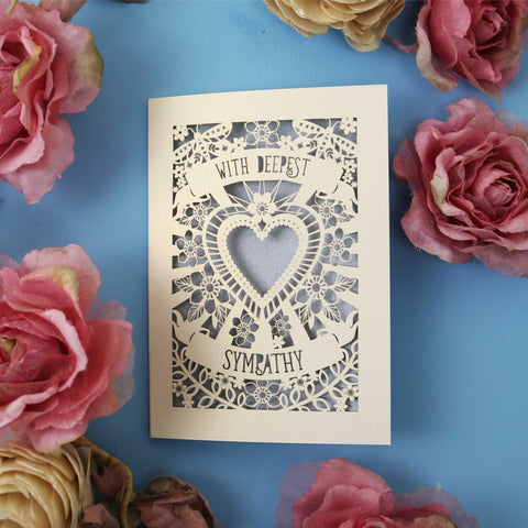 A thoughtful and beautiful laser cut condolence card from the UK - A6 / Silver