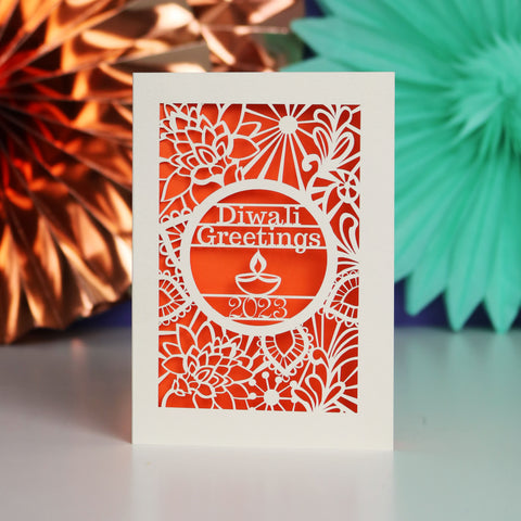 Papercut Diwali 2023 Card - A6 (small) / Orange