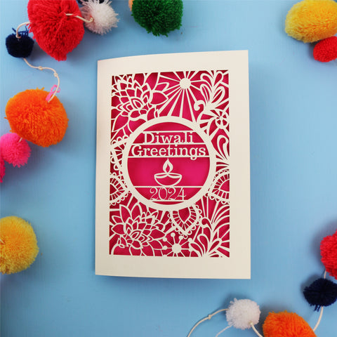 A laser cut card for Diwali 2024 - 