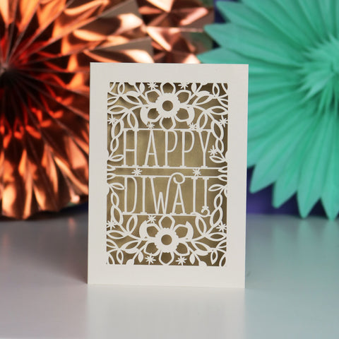 Papercut Diwali Card - A6 (small) / Gold Leaf