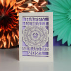 A papercut personalised Diwali card from UK