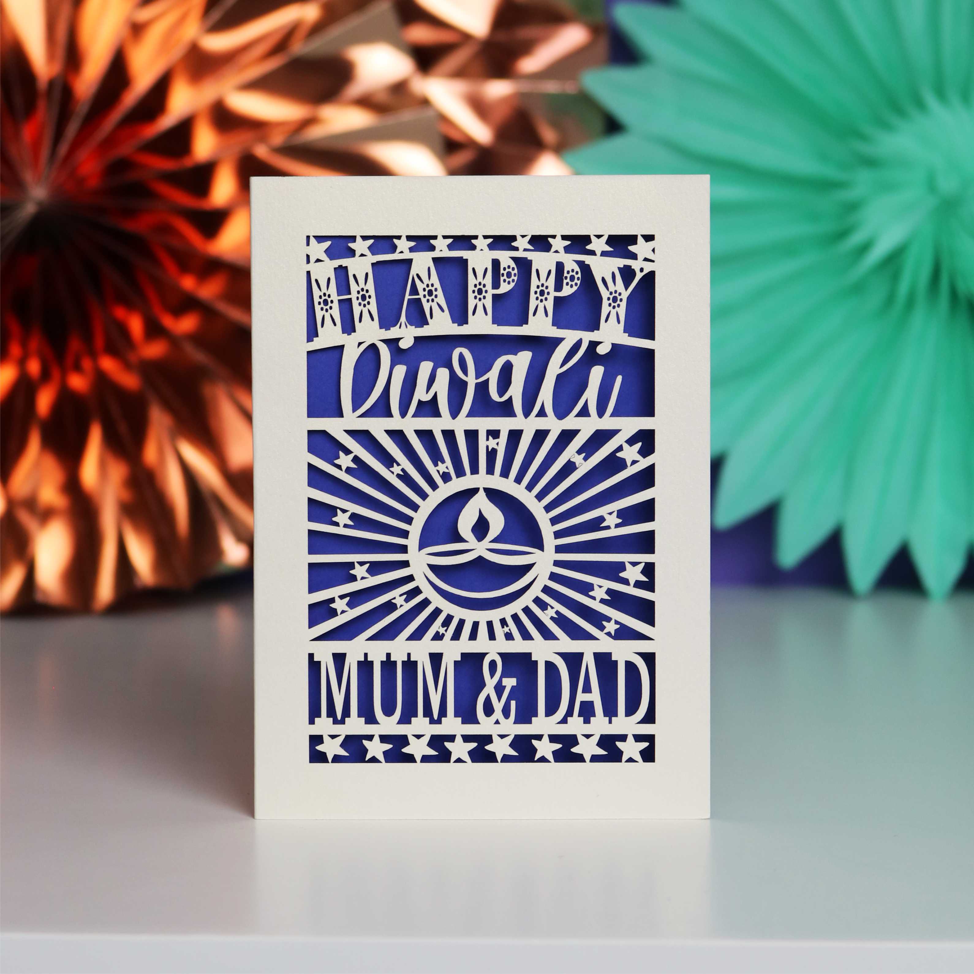 Personalised Papercut Diwali Stars Card
