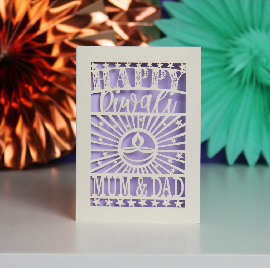 Personalised Papercut Diwali Stars Card