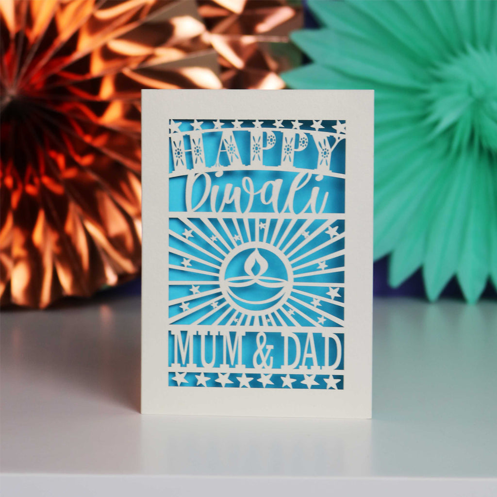 Personalised Papercut Diwali Stars Card