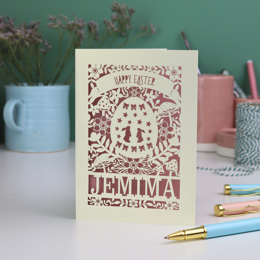 Personalised Papercut Easter Egg Card