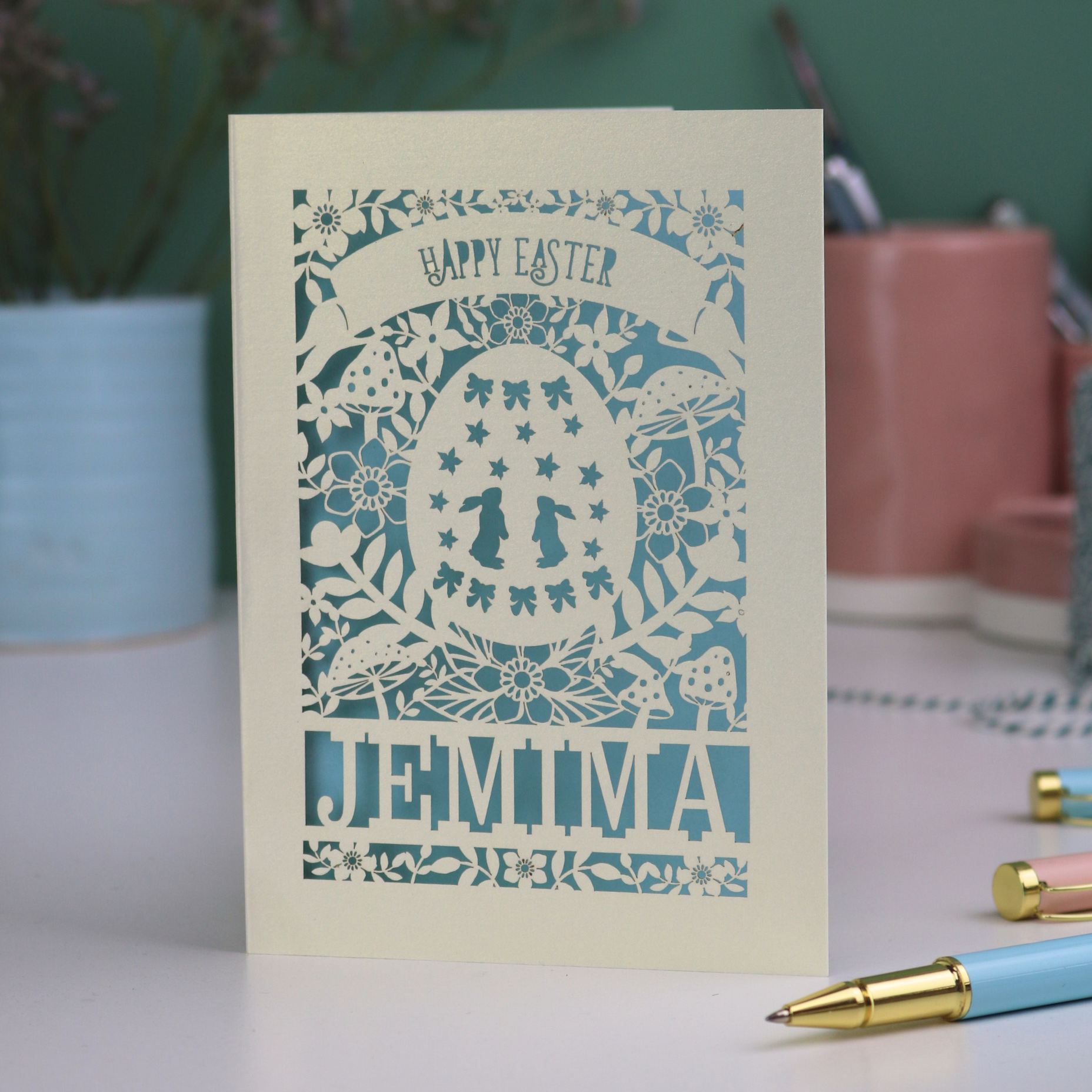 Personalised Papercut Easter Egg Card