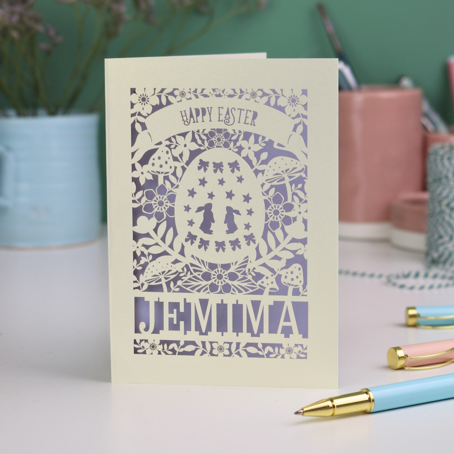 Personalised Papercut Easter Egg Card