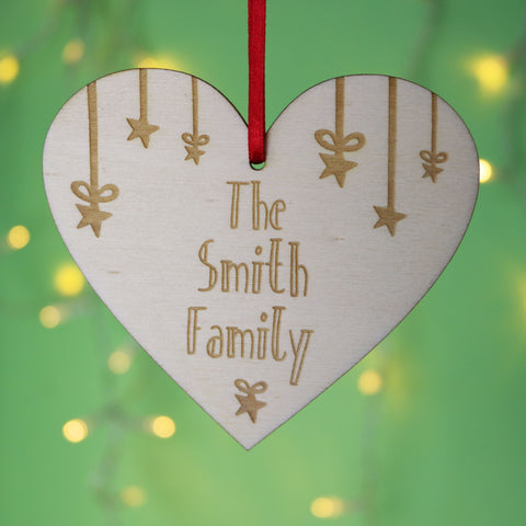Personalised Family Heart Decoration