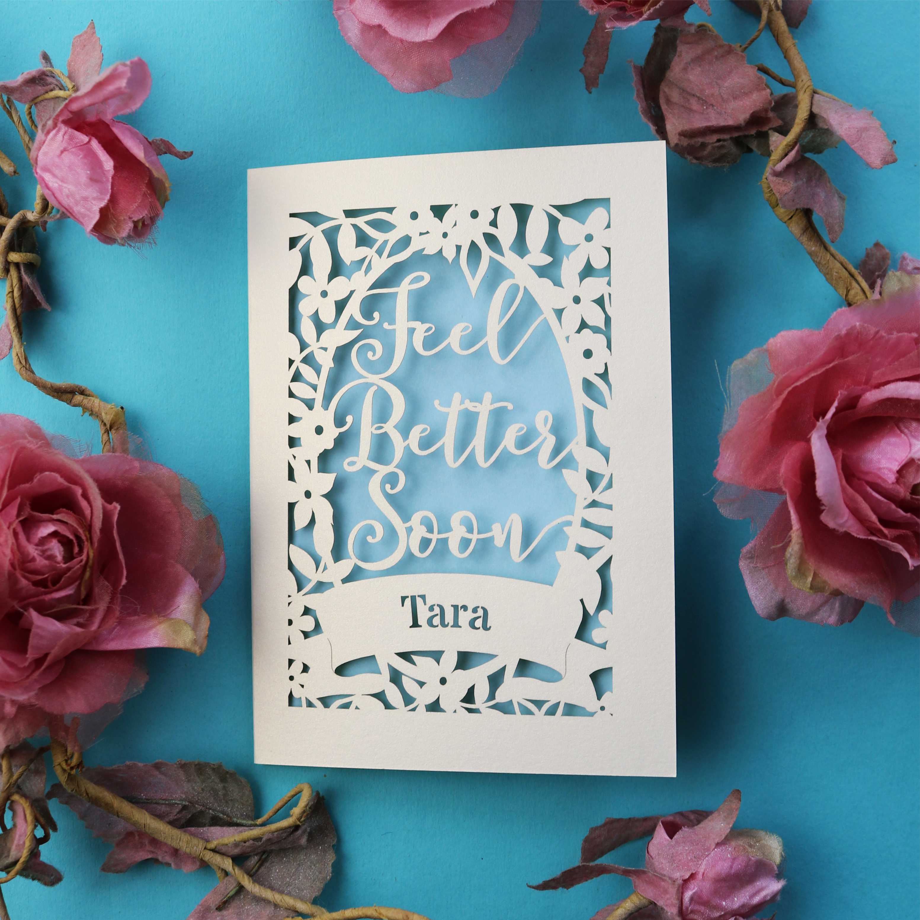 A special feel better soon card for sick friend