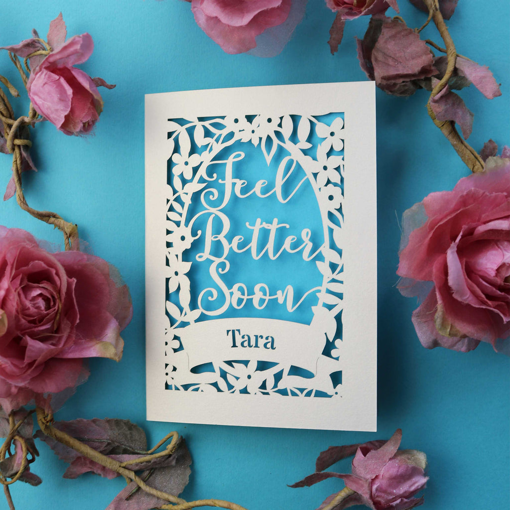 Personalised get well soon cards made in the UK