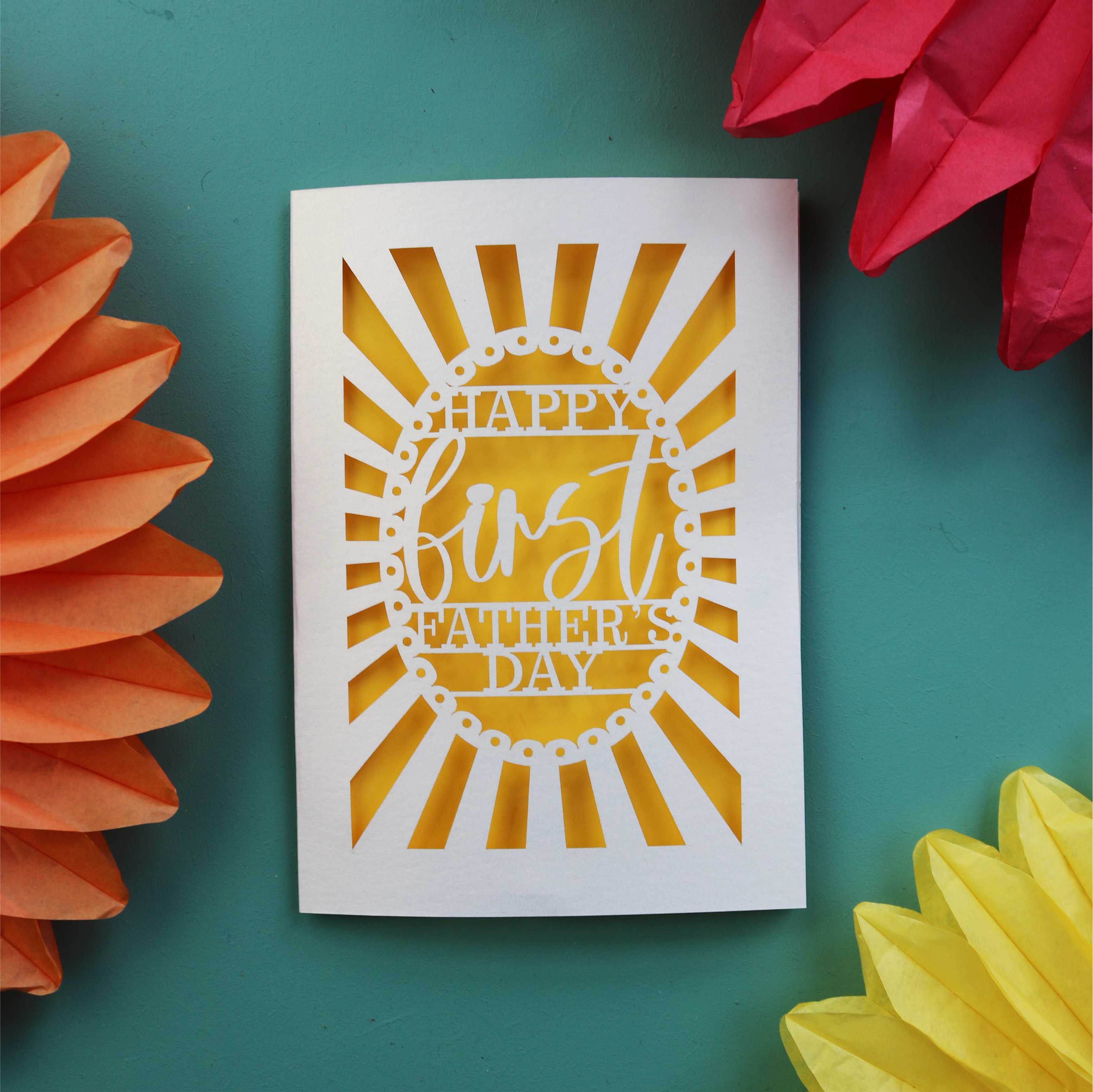 First fathers Day laser cut cards from the UK