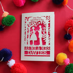 A cut out Valentines card for a first married valentines day
