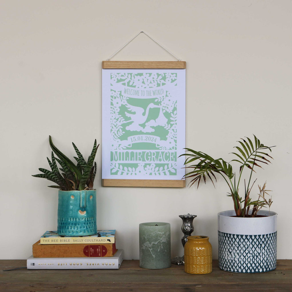 Personalised Floral Baby Print