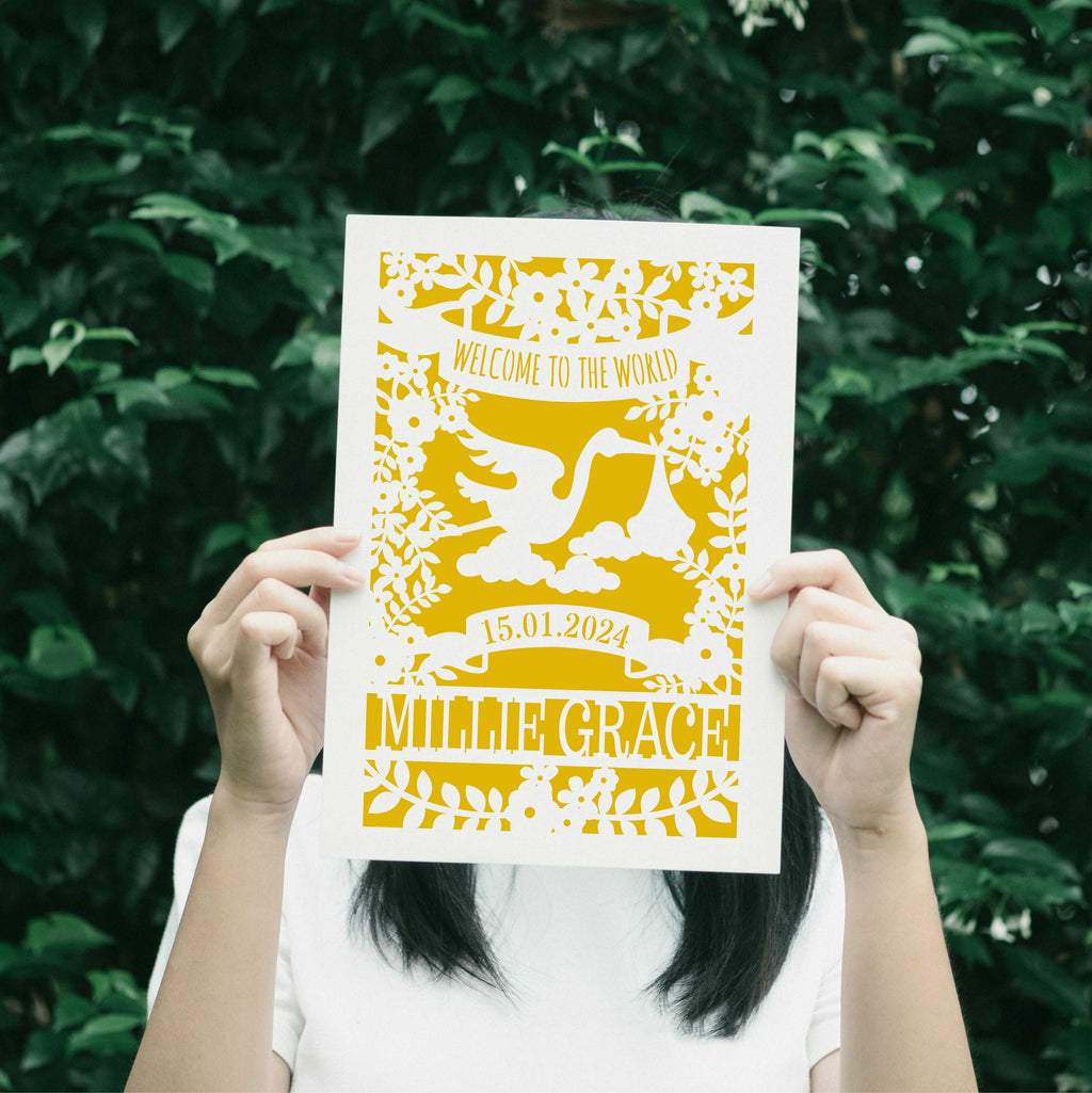 Personalised Floral Baby Print