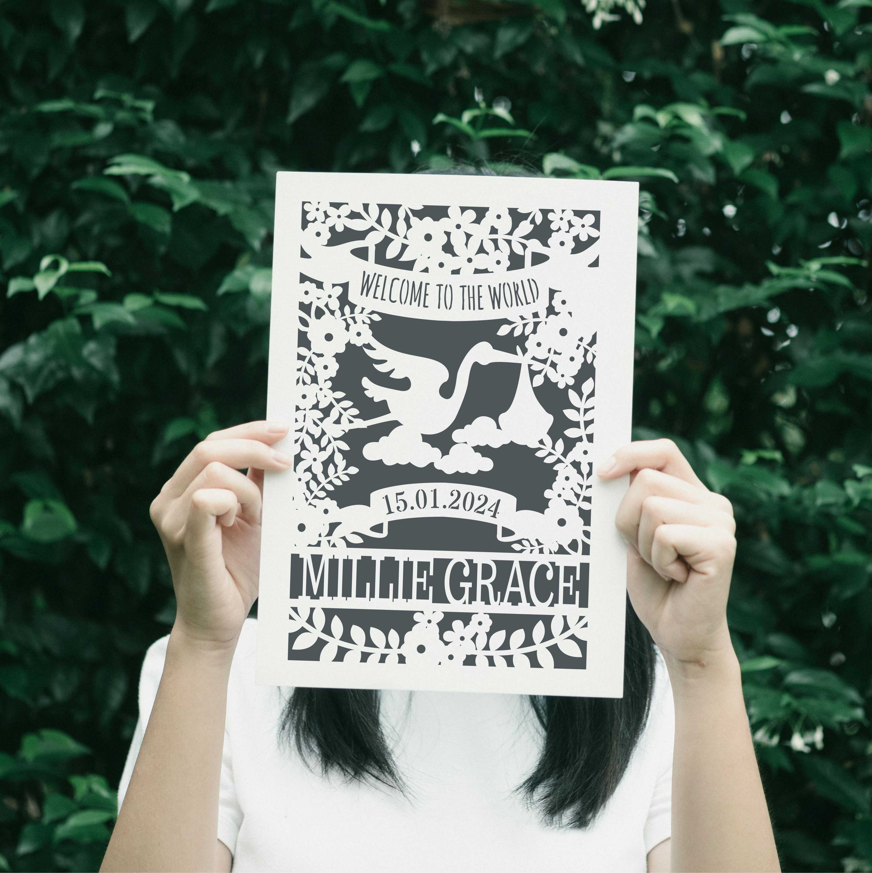 Personalised Floral Baby Print