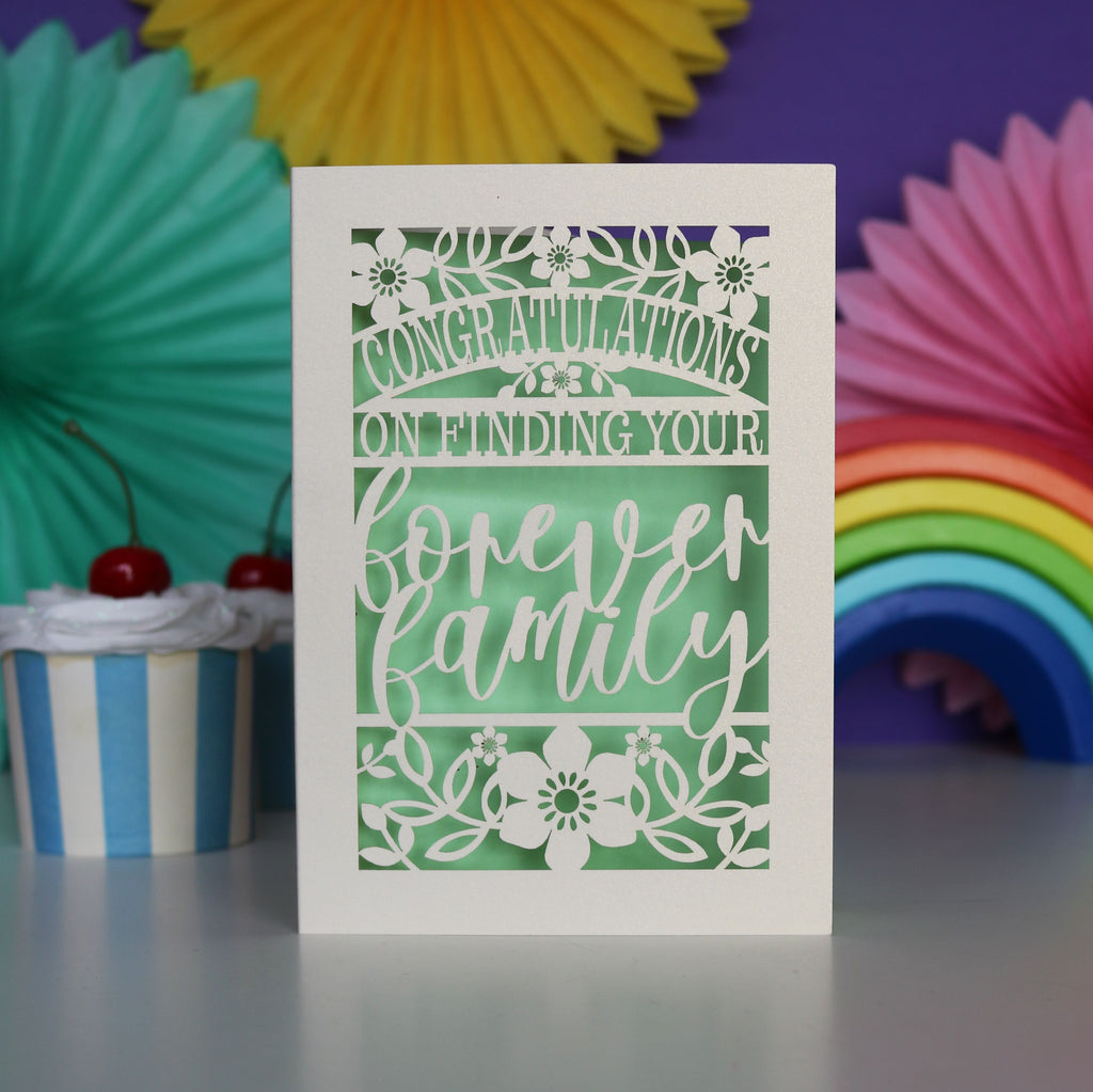 Papercut Forever Family Adoption Card