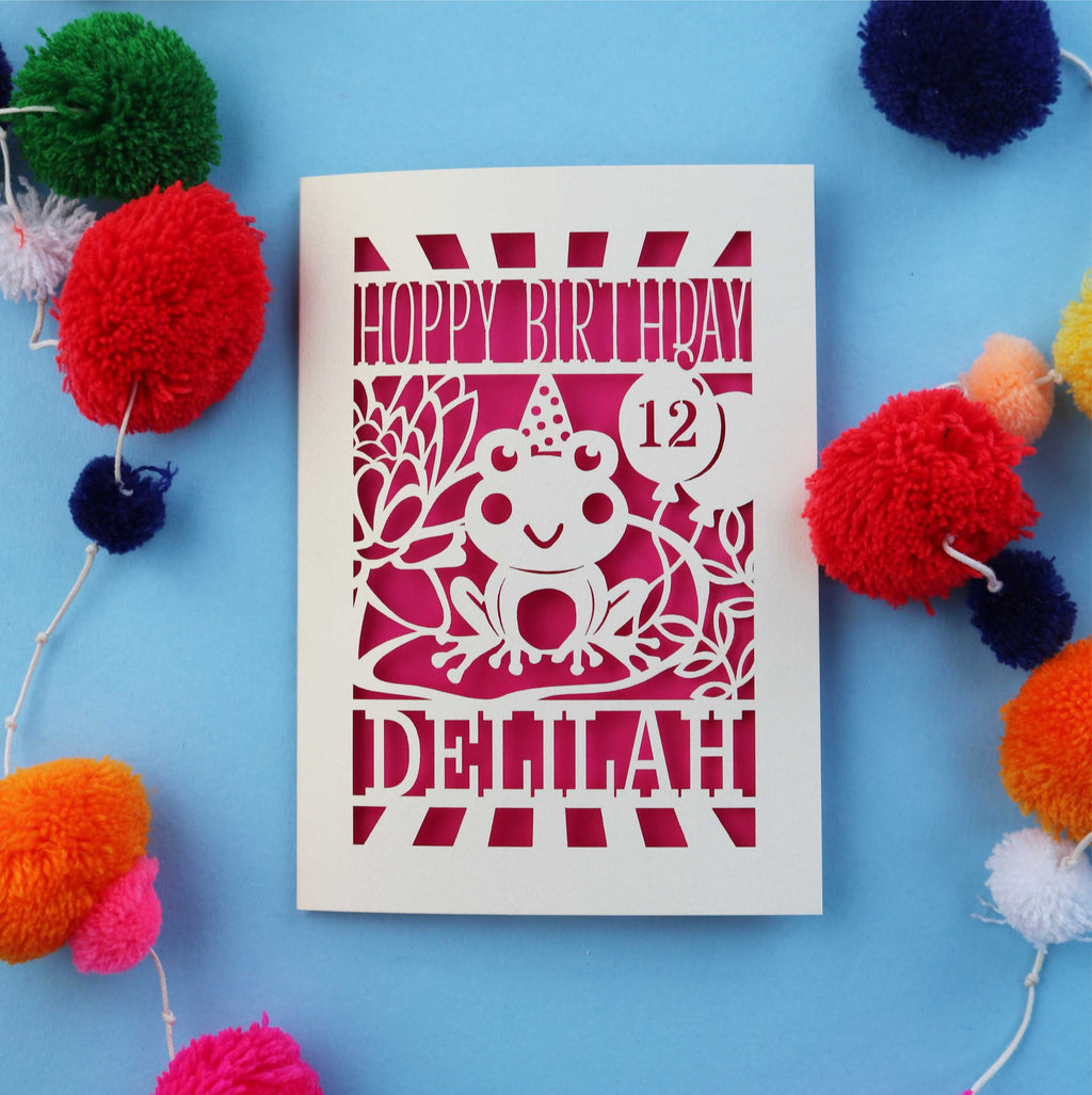 Frog Personalised Laser Cut Birthday Card