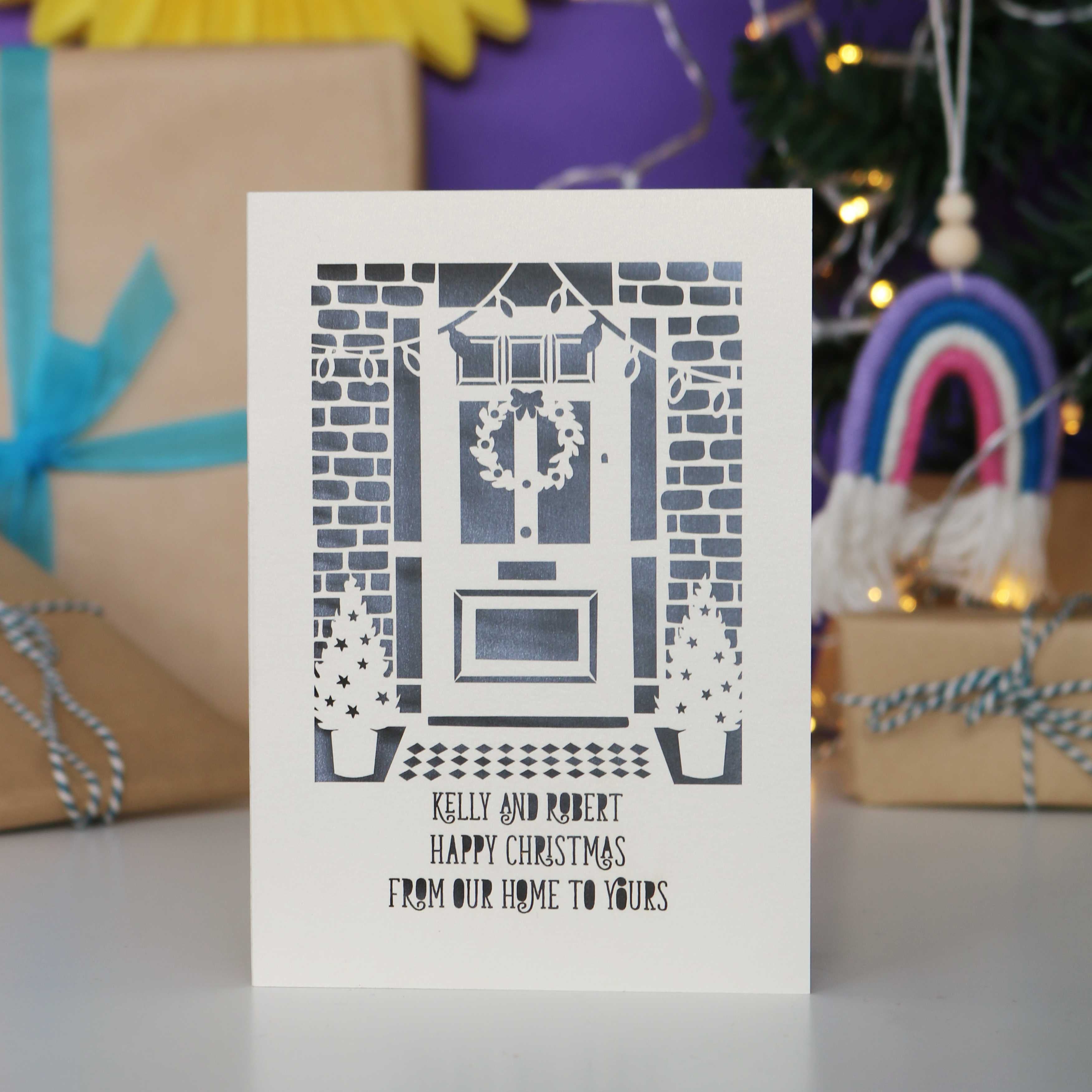Happy Christmas From Our Home to Yours Papercut Card