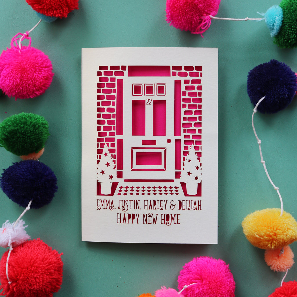 A cut out front door card for first time buyers