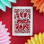 A Paper cut congratulations card that says "Fuck Yeah"