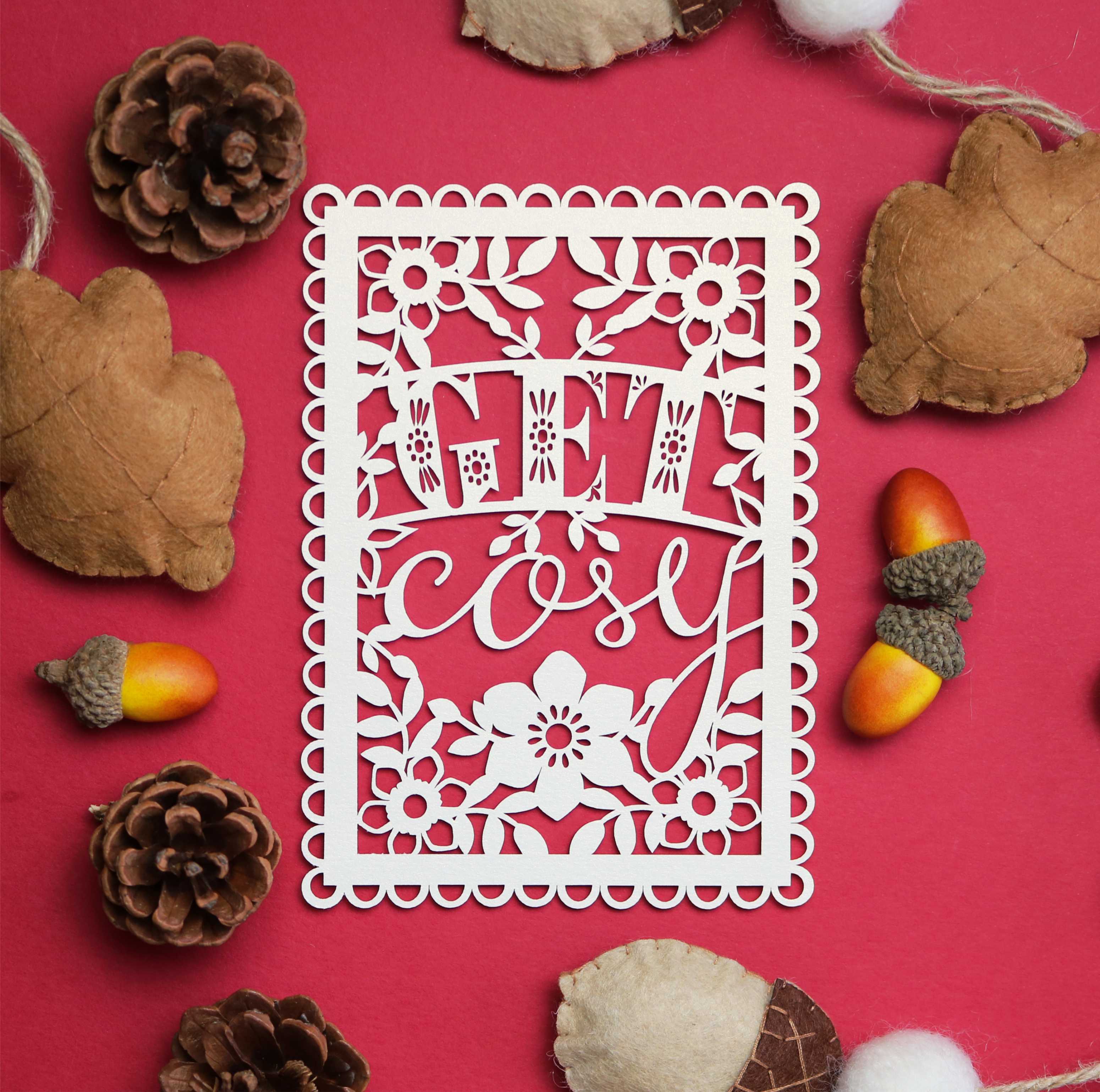 Get Cosy A6 Papercut Postcard