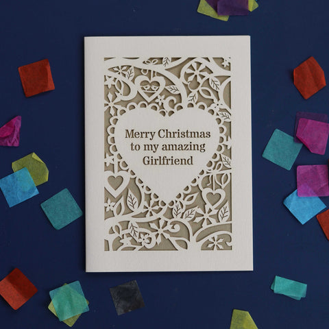 Amazing Girlfriend A6 Papercut Christmas Card