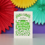 Personalised Papercut 'Be my Godfather?' Card