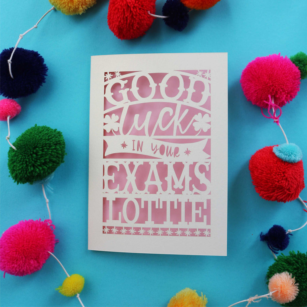 Laser cut good luck cards for exams