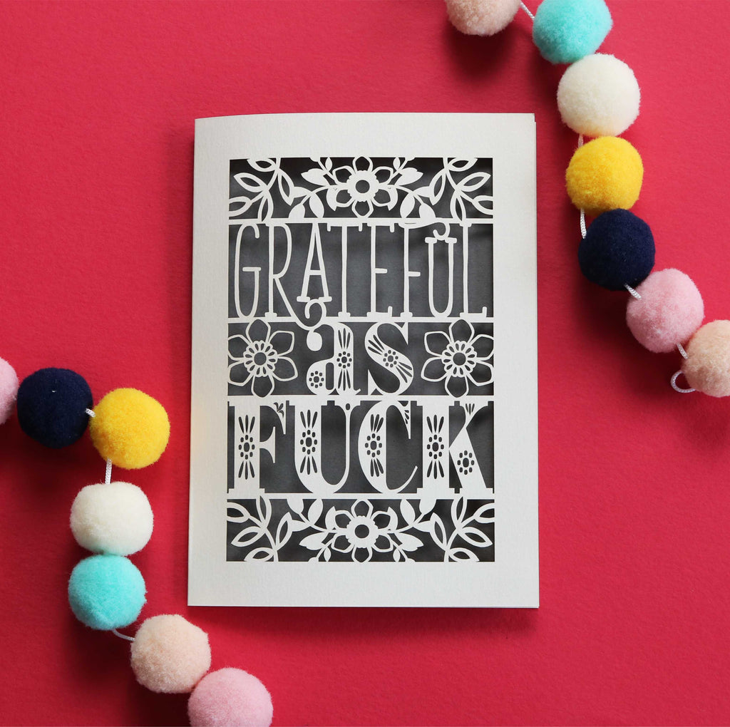 Papercut Grateful as Fuck Thank You Card