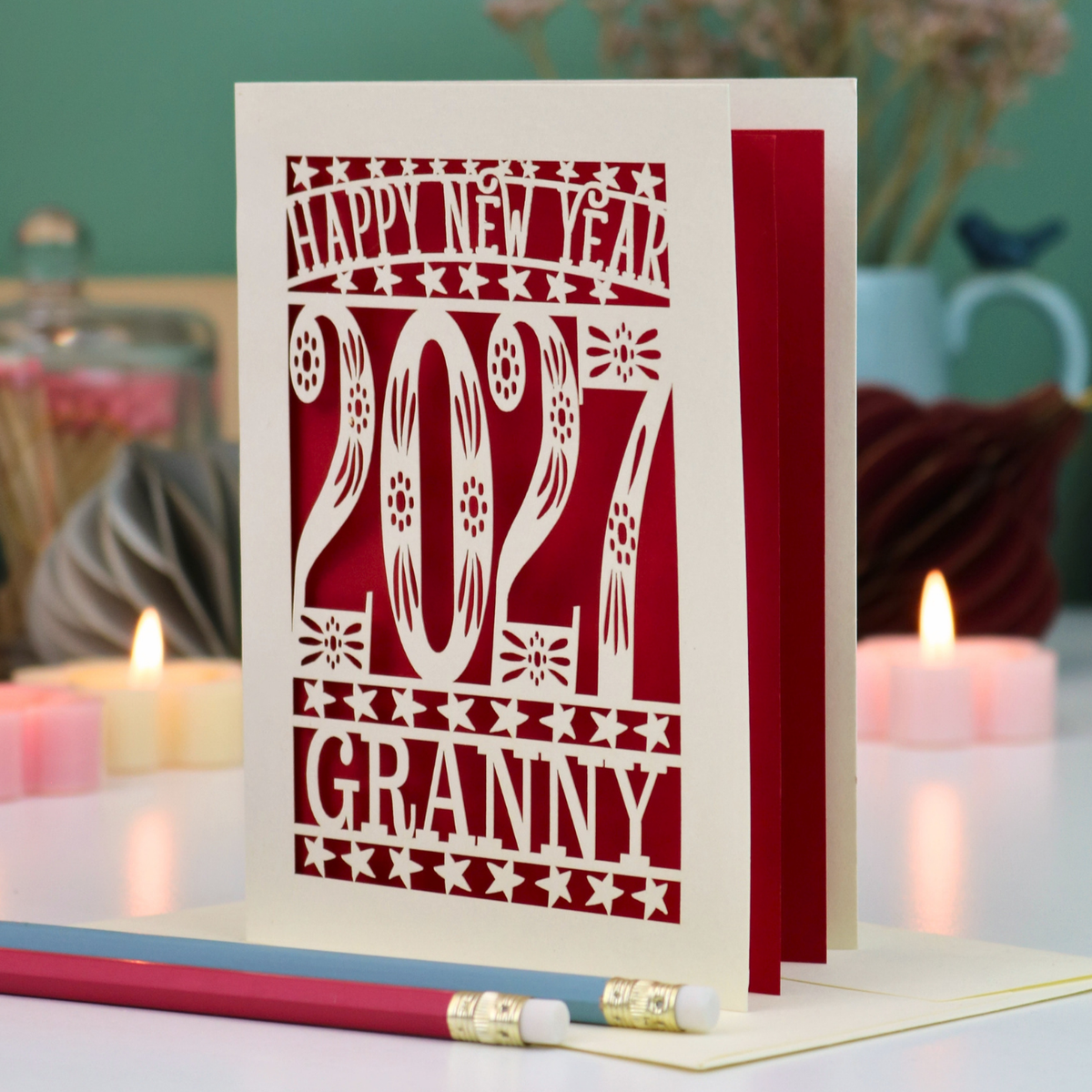 Personalised Papercut Happy New Year Card 2027
