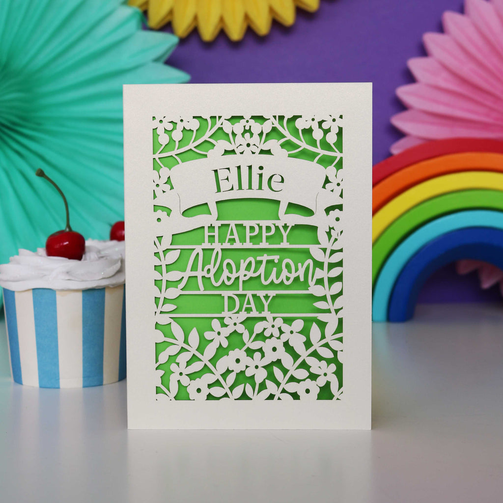 Personalised Papercut Happy Adoption Day Card