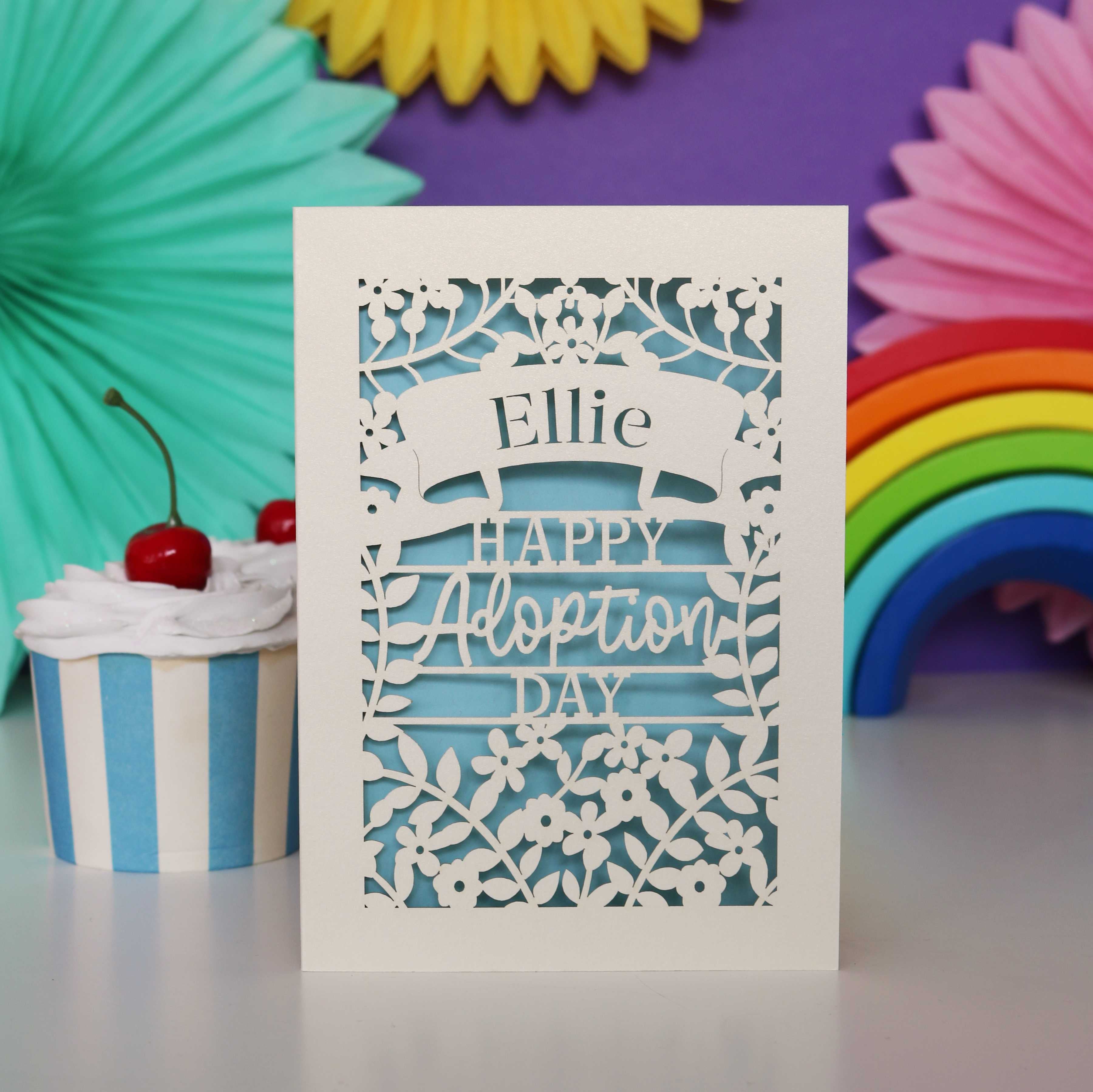 Personalised Papercut Happy Adoption Day Card