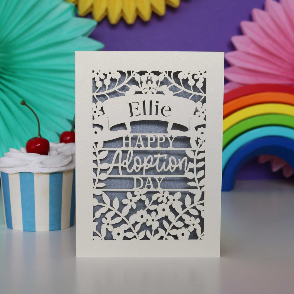 Personalised Papercut Happy Adoption Day Card
