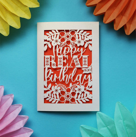Leap year birthday cards that say "Happy Real Birthday" - A5 (large) / Orange