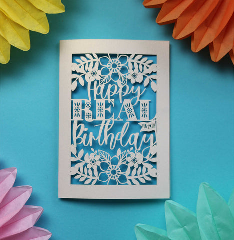Leap Year Birthday card - A5 (large) / Peacock Blue