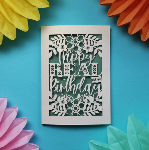 Leap year birthday cards that say "Happy Real Birthday" - A5 (large) / Sage