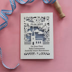 A paper cut personalised First Holy Communion card