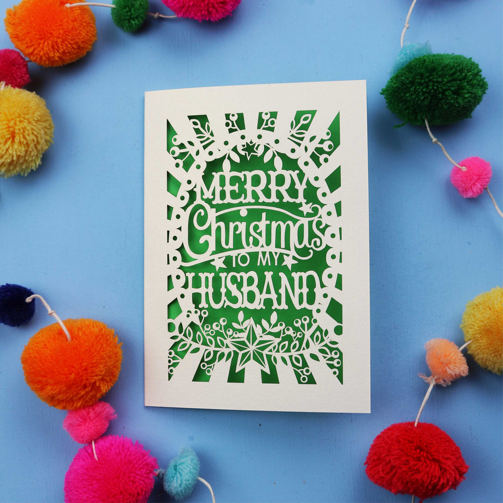Papercut Husband Christmas Card