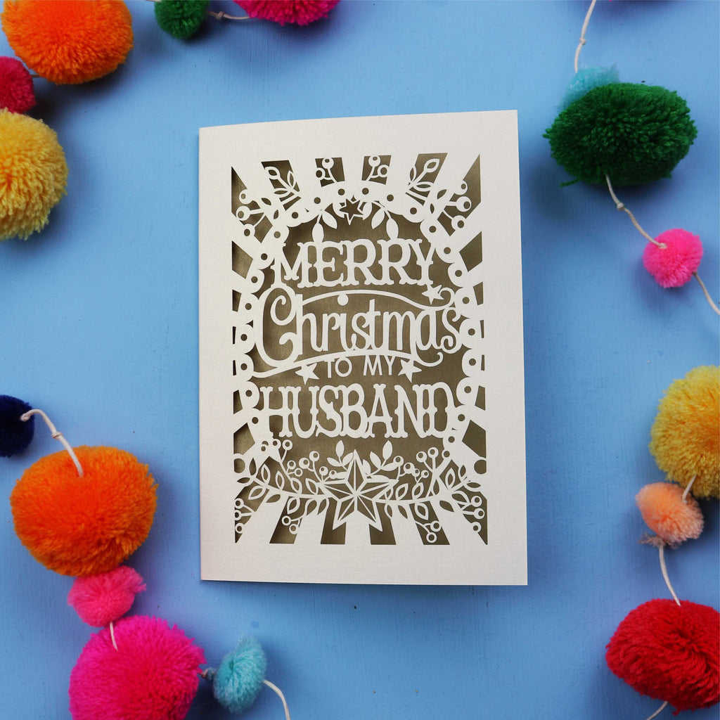 Papercut Husband Christmas Card
