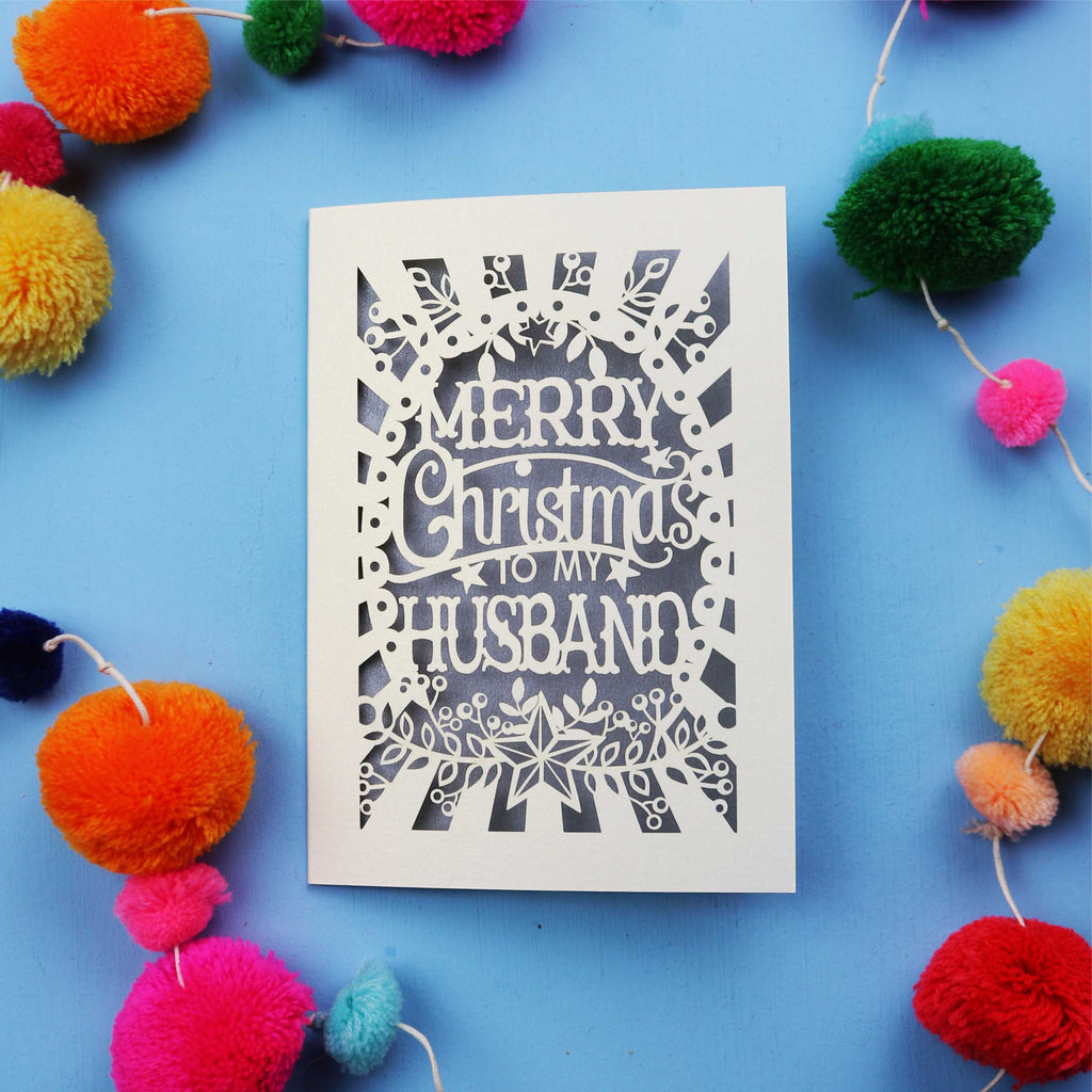 Papercut Husband Christmas Card
