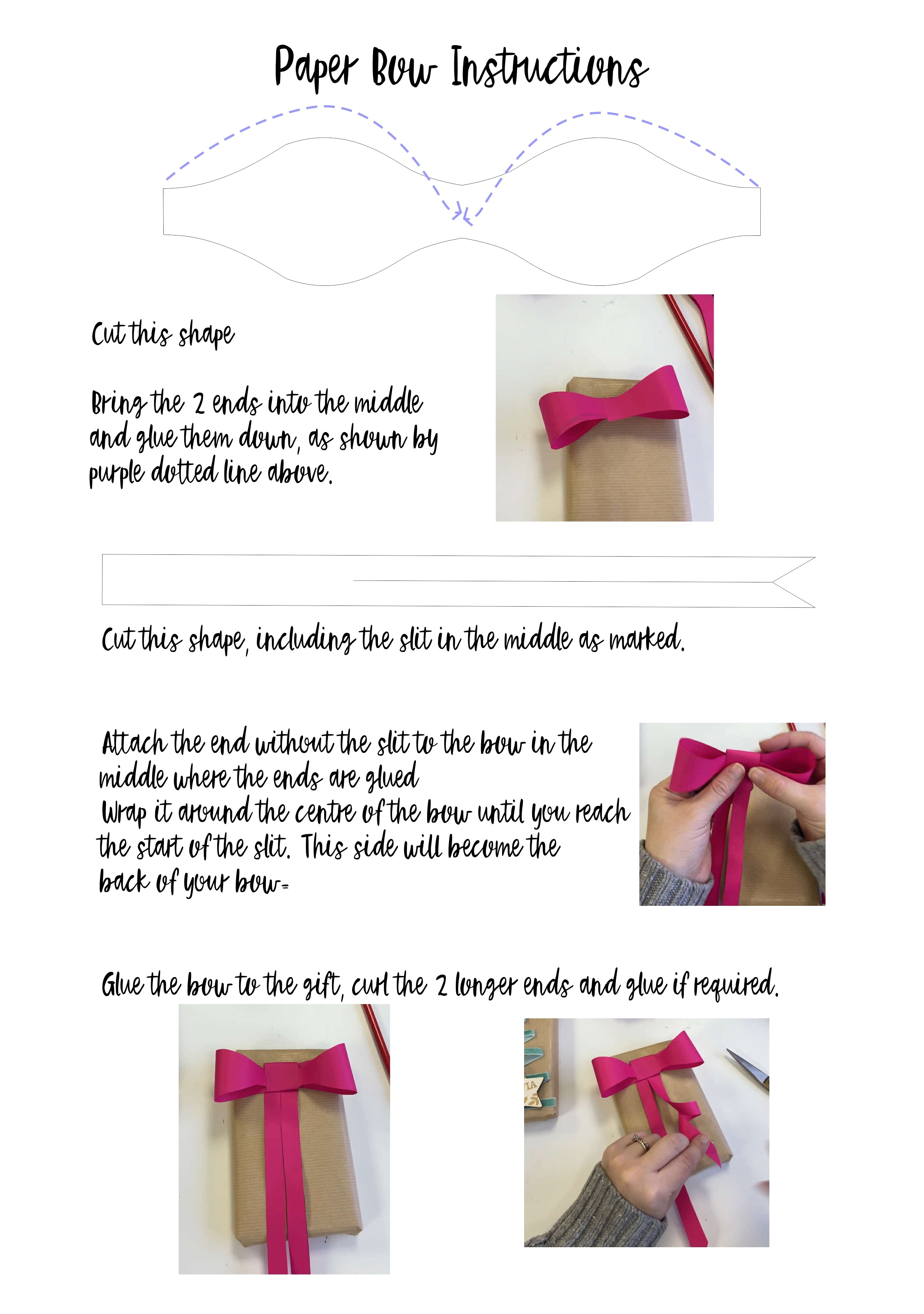 DIY Paper Bow Template Free Digital Download