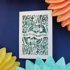 A laser cut fathers day card made in the UK