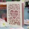 Personalised Wedding Card - Laser Cut Heart Wedding
