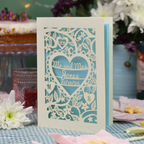Personalised Wedding Card - Laser Cut Heart Wedding