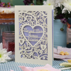 Personalised Wedding Card - Laser Cut Heart Wedding