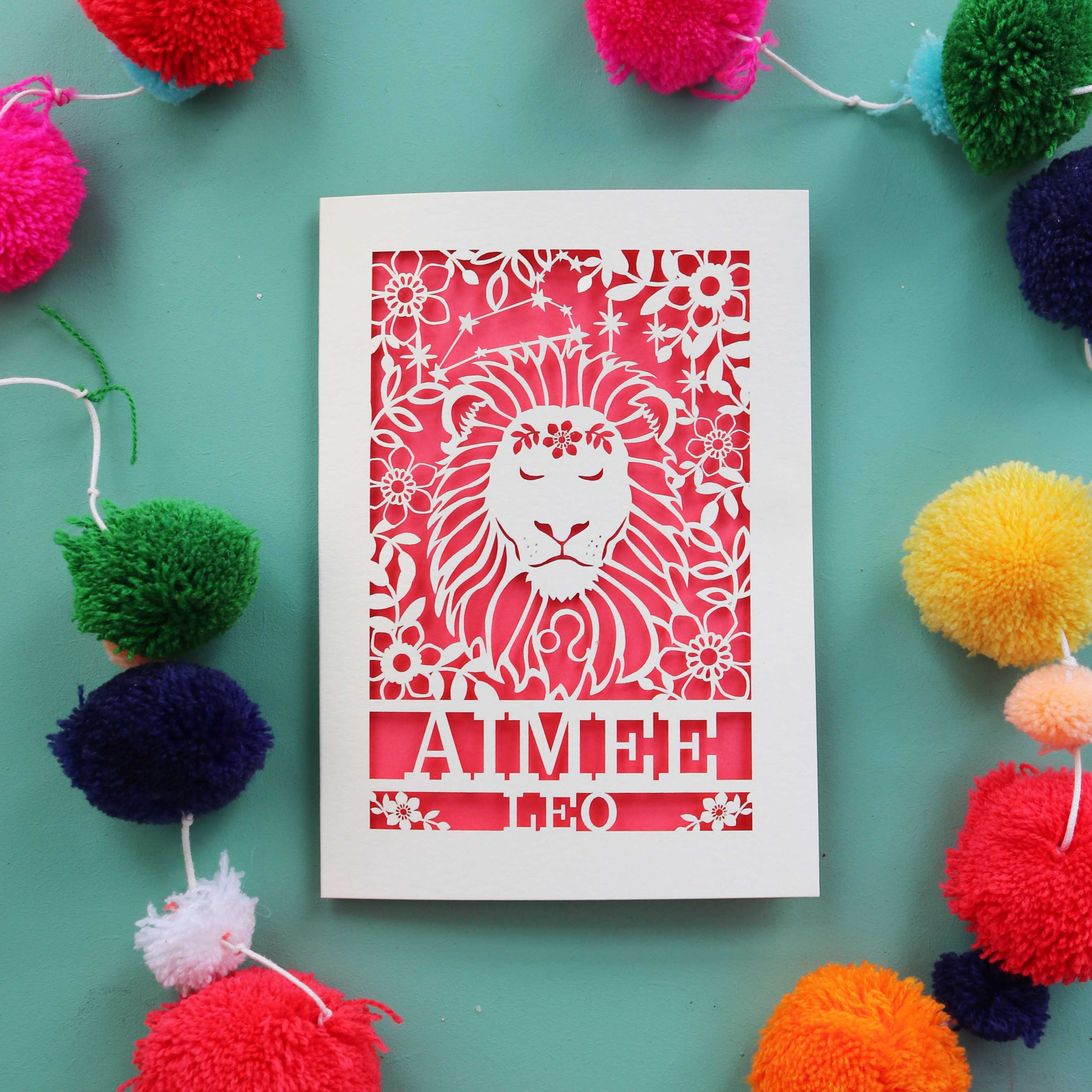 A special birthday card for Leo signs