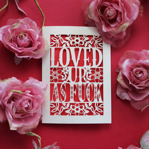 A funny, rude Valentine's Day card, laser cut and made in the UK.  - A6 (small) / Bright Red
