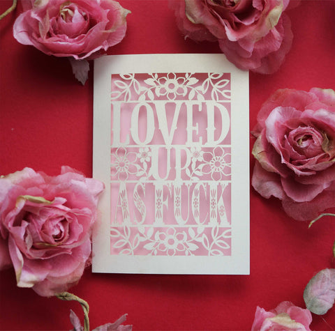 A sweary laser cut Valentines Card - A6 (small) / Candy Pink